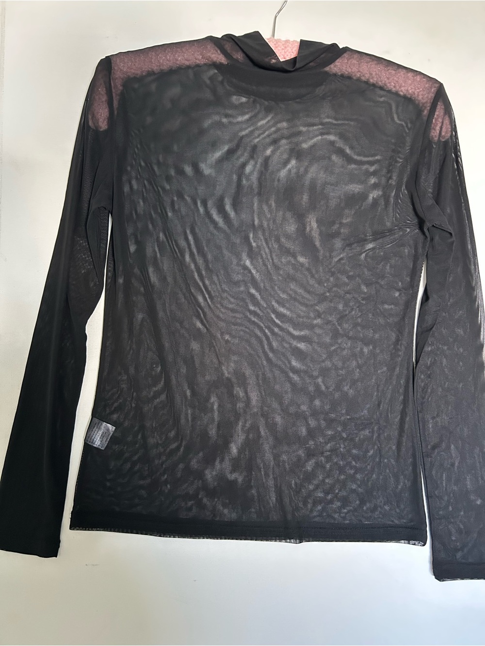 Mango Black Sheer Long-Sleeve Mesh Camisole